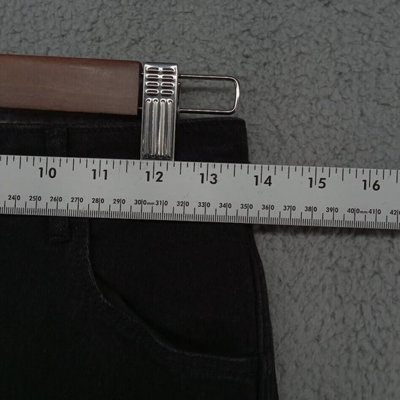 H&M &Denim Skirt Womens 4 Black Pencil Skirt Distressed Ripped Frayed Hem Jeans - Picture 7 of 8